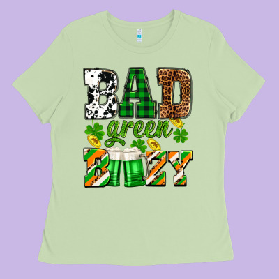 St. Patrick's Bad Green Boozy Ladies Tee Designed By Oliviacreatesart