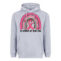 Heather Grey in october we wear pink rainbow Heavyweight Hoodie - JahusDesignShop