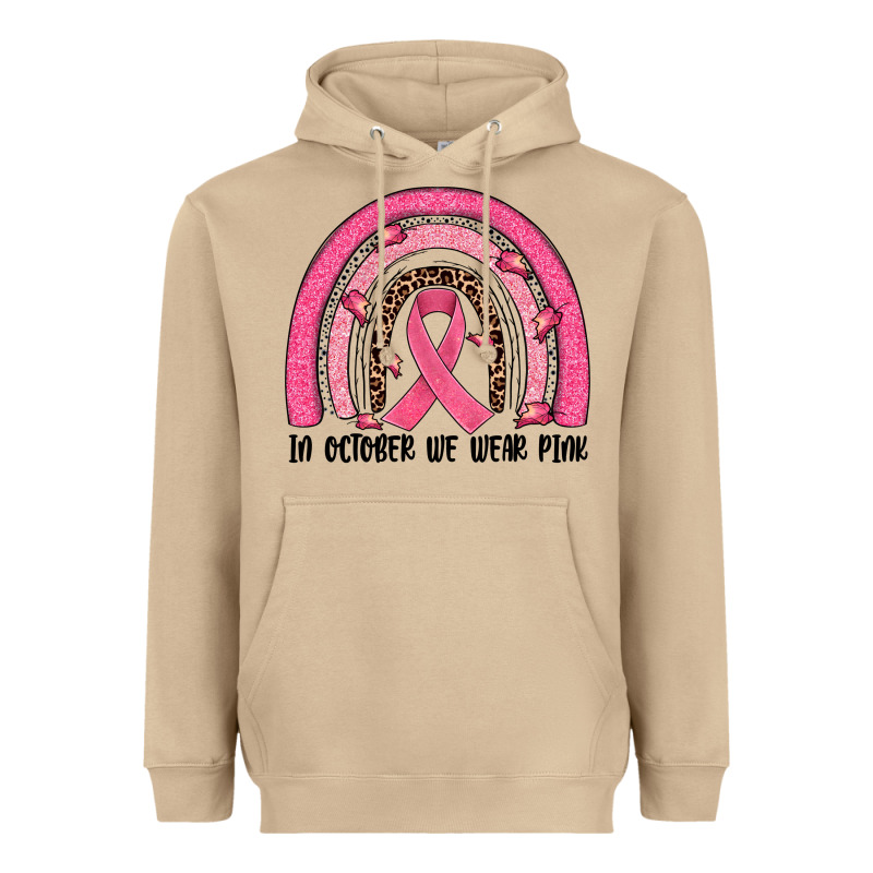 In October We Wear Pink Rainbow Heavyweight Hoodie by JahusDesignShop | Teevron