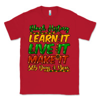 Red Black history learn it live it make it 365 days Classic Tee - HowdyJamesFarm