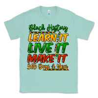 Seafoam Black history learn it live it make it 365 days Classic Tee - HowdyJamesFarm