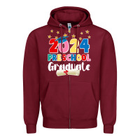 Burgundy 2024 preschool graduate Zipper Hoodie - JahusDesignShop