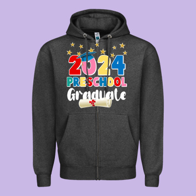 2024 Preschool Graduate Zipper Hoodie Designed By Jahusdesignshop