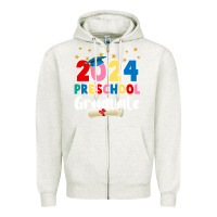 Oatmeal Heather 2024 preschool graduate Zipper Hoodie - JahusDesignShop