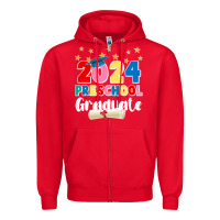 Red 2024 preschool graduate Zipper Hoodie - JahusDesignShop