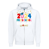 White 2024 preschool graduate Zipper Hoodie - JahusDesignShop
