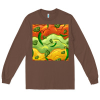 Chestnut mexican sauce and jalapeno seamless pattern Long Sleeve Tee - BundleAndBundleShop