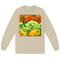 Mushroom mexican sauce and jalapeno seamless pattern Long Sleeve Tee - BundleAndBundleShop