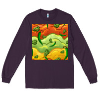 Plum mexican sauce and jalapeno seamless pattern Long Sleeve Tee - BundleAndBundleShop