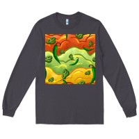 Smoke mexican sauce and jalapeno seamless pattern Long Sleeve Tee - BundleAndBundleShop