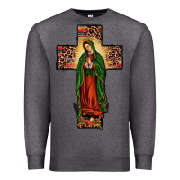 Charcoal Heather our lady of guadalupe cros Premium Sweatshirt - JahusDesignShop