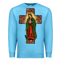 Ocean Blue our lady of guadalupe cros Premium Sweatshirt - JahusDesignShop