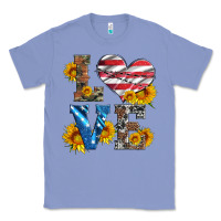 Colony Blue love with sunflowers and usa flag Classic Tee - Artiststas