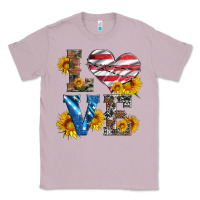Lilac love with sunflowers and usa flag Classic Tee - Artiststas