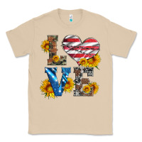 Mushroom love with sunflowers and usa flag Classic Tee - Artiststas