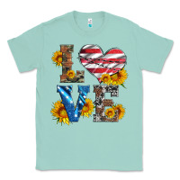 Seafoam love with sunflowers and usa flag Classic Tee - Artiststas