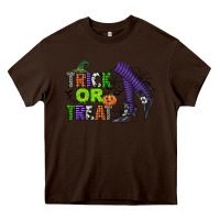Chocolate Brown trick or treat Heavy Core Tee - CowGirlArtShop
