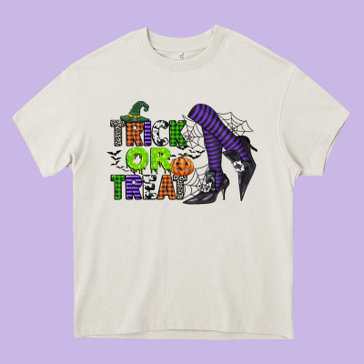 Trick Or Treat Heavy Core Tee Designed By Cowgirlartshop