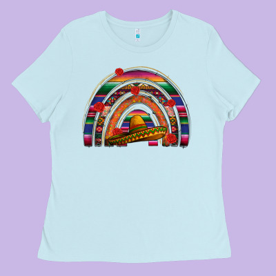 Mexico Rainbow Ladies Tee Designed By Fadigitalartstudio