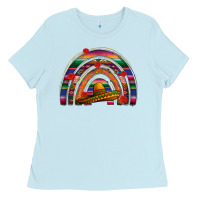 Baby Blue Mexico rainbow Ladies Tee - FaDigitalArtStudio