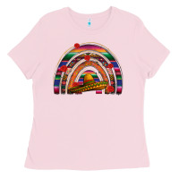 Bubblegum Pink Mexico rainbow Ladies Tee - FaDigitalArtStudio
