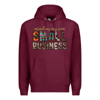 Burgundy minding my own small business Premium Hoodie - RacoonDesign