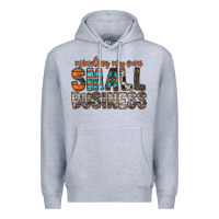 Heather Grey minding my own small business Premium Hoodie - RacoonDesign