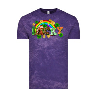 Cloud Purple lucky gnome St. Patricks Day Vintage Tee - FaDigitalArtStudio