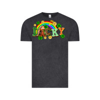 Vintage Black lucky gnome St. Patricks Day Vintage Tee - FaDigitalArtStudio