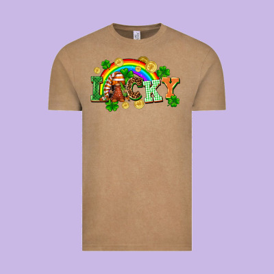 Lucky Gnome St. Patricks Day Vintage Tee Designed By Fadigitalartstudio