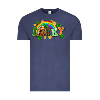 Vintage Denim lucky gnome St. Patricks Day Vintage Tee - FaDigitalArtStudio
