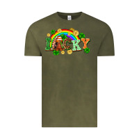 Vintage Olive lucky gnome St. Patricks Day Vintage Tee - FaDigitalArtStudio