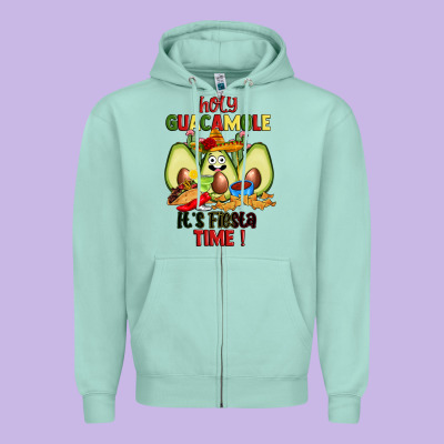 Holy Guacamole Its Fiesta Time Zipper Hoodie Designed By Jahusdesignshop