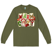 Army Green warm and cozy santa Long Sleeve Tee - FaDigitalArtStudio