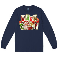 Navy warm and cozy santa Long Sleeve Tee - FaDigitalArtStudio