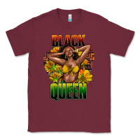Burgundy Black queen afro Classic Tee - HowdyJamesFarm