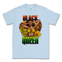 Dusty Blue Black queen afro Classic Tee - HowdyJamesFarm