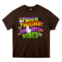 Chocolate Brown thick thighs and spooky vibes Heavy Core Tee - CowGirlArtShop