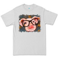 Dove Grey Fall Autumn Pig Premium Tee - RanaPortraitStore