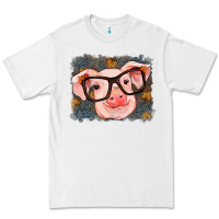 White Fall Autumn Pig Premium Tee - RanaPortraitStore