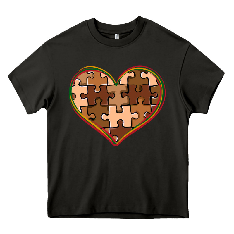 Melanin Skin Tone Heart Black History Heavy Core Tee by CowGirlArtShop | Teevron