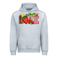 Heather Grey love strawberry Urban Hoodie - RanaPortraitStore