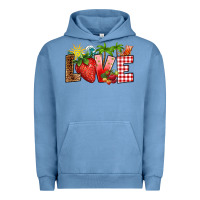 Pigment Pebble Blue love strawberry Urban Hoodie - RanaPortraitStore