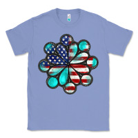 Colony Blue American flag turquoise gemstone 4th of july Classic Tee - CowGirlArtShop