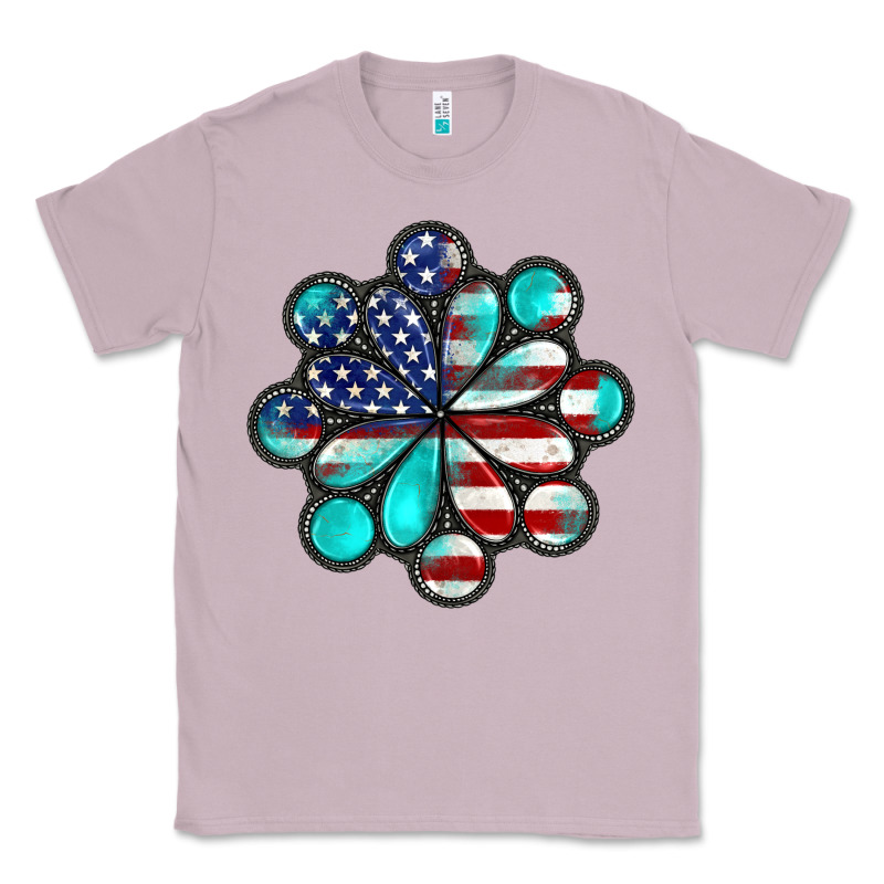 American Flag Turquoise Gemstone 4th Of July Classic Tee by CowGirlArtShop | Teevron