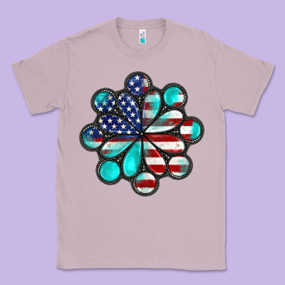 American Flag Turquoise Gemstone 4th Of July Classic Tee Designed By Cowgirlartshop
