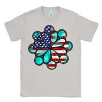 Moon Dust American flag turquoise gemstone 4th of july Classic Tee - CowGirlArtShop