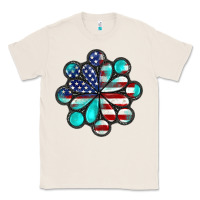 Natural American flag turquoise gemstone 4th of july Classic Tee - CowGirlArtShop