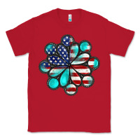 Red American flag turquoise gemstone 4th of july Classic Tee - CowGirlArtShop