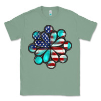 Sage American flag turquoise gemstone 4th of july Classic Tee - CowGirlArtShop